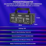 Disco Light Party Light, DMX Effects Light LED RGB DJ Projector Music Controlled Disco Lights For KTV Family Meeting Wedding Birthday Halloween