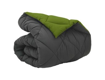 vidaXL Winter Dekbed Groen en Antraciet 200 x 135 cm Microfiber