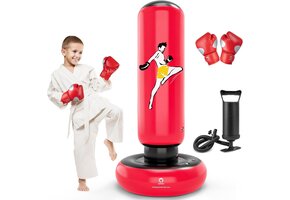 Opblaasbare Bokszak Kinderen 168 cm + Handschoenen - 39% Korting