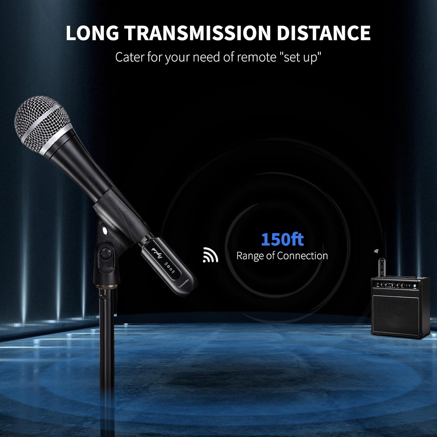 POGOLAB Draadloos XLR Microfoon Systeem Zender en Ontvanger - 12 Uur Batterij, 45 Meter Bereik, 2.4GHz
