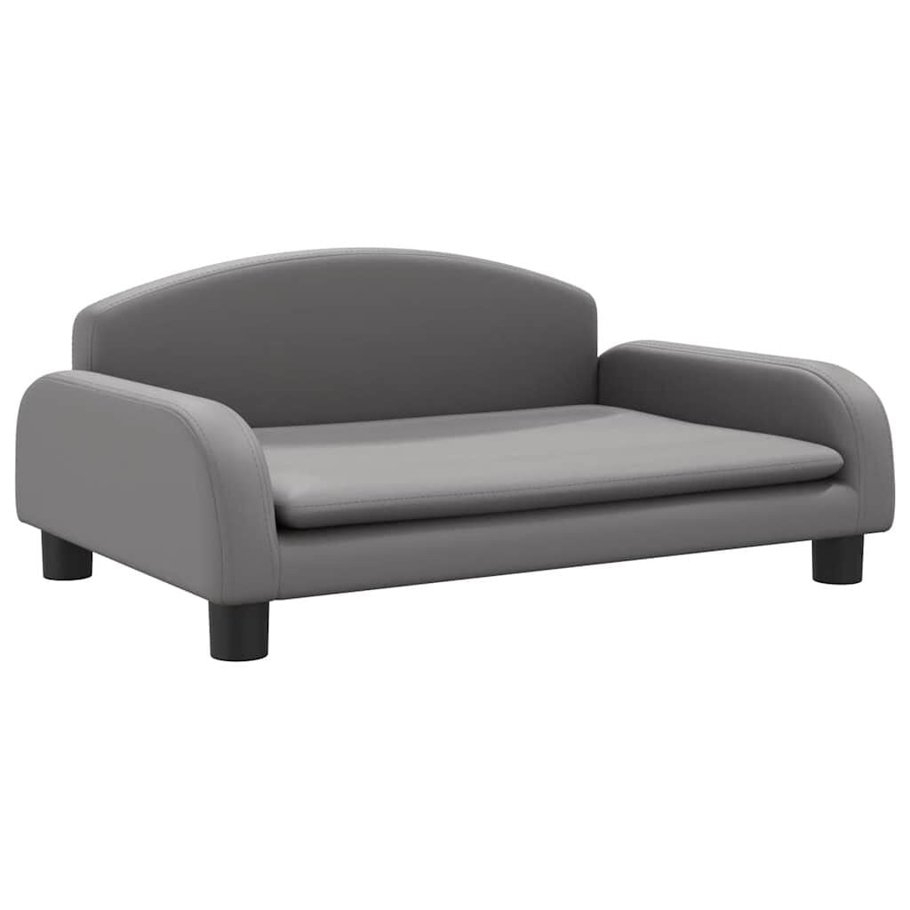 vidaXL Kinderbank Grijs Kunstleer 70x45x30 cm - 60% Korting