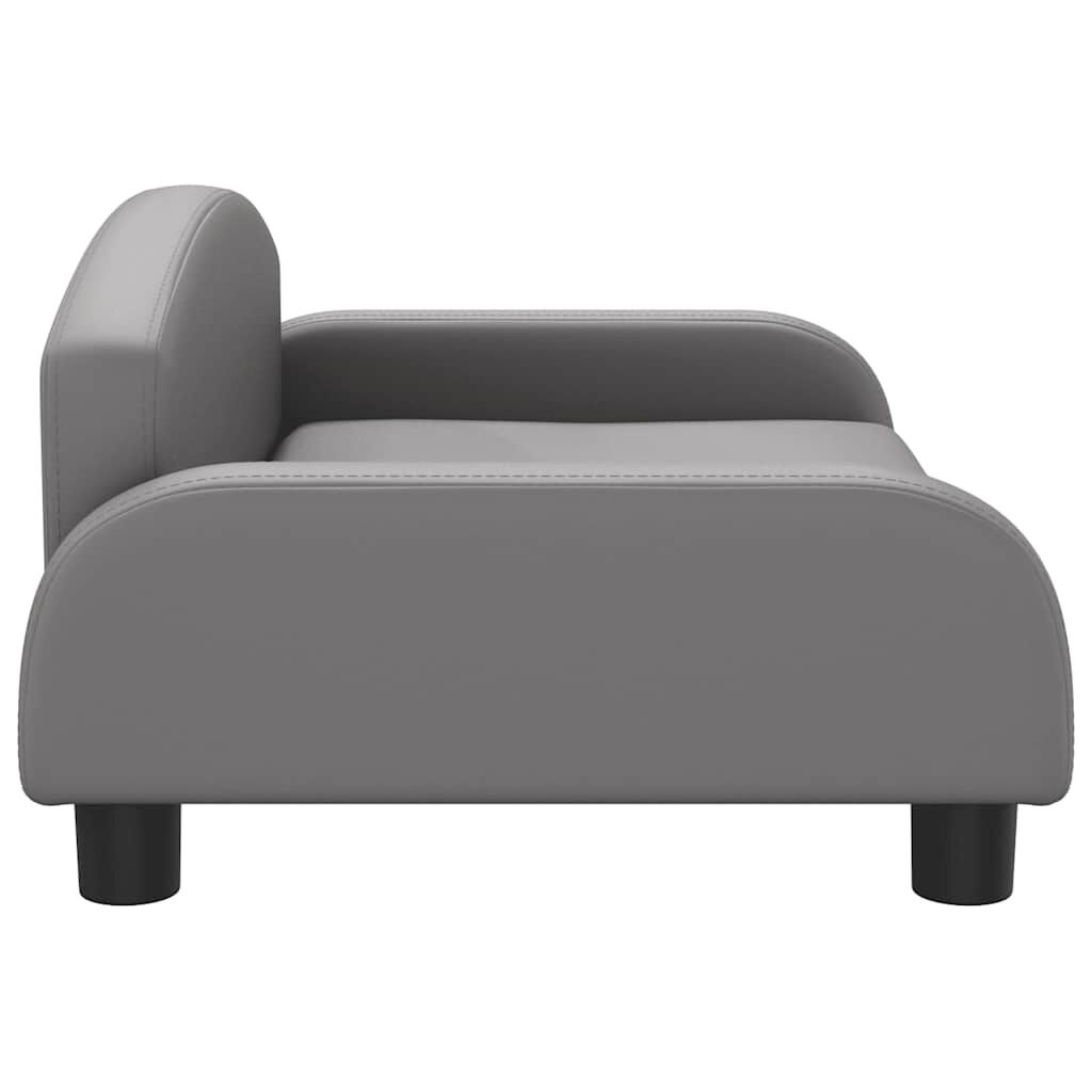 vidaXL Kinderbank Grijs Kunstleer 70x45x30 cm - 60% Korting