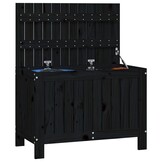 vidaXL Tuinbox 76x42,5x54 cm massief grenenhout zwart
