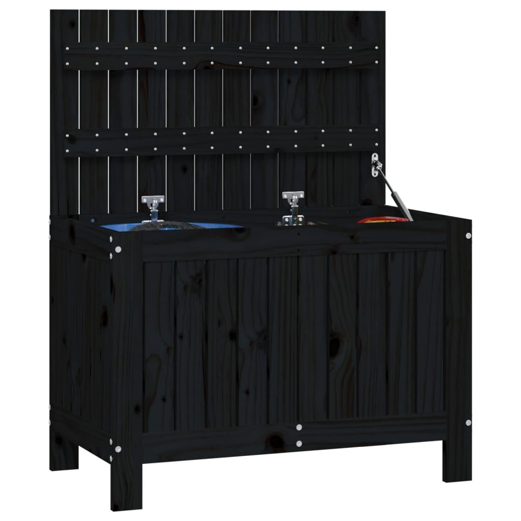 vidaXL Tuinbox 76x42,5x54 cm massief grenenhout zwart