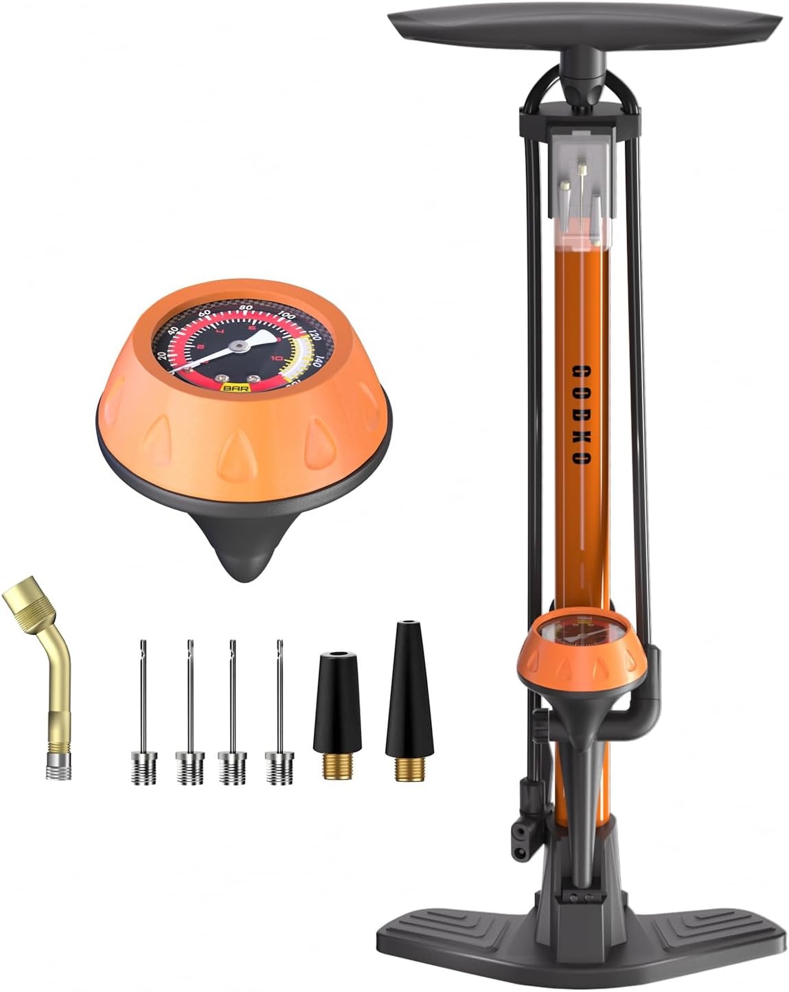 Staande Fietspomp met Manometer & 58% Korting | Hoge Druk 160 PSI | Racefiets/MTB