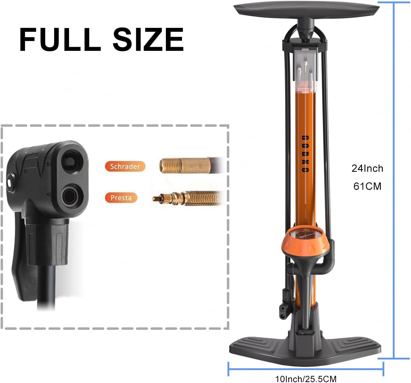 Staande Fietspomp met Manometer & 58% Korting | Hoge Druk 160 PSI | Racefiets/MTB