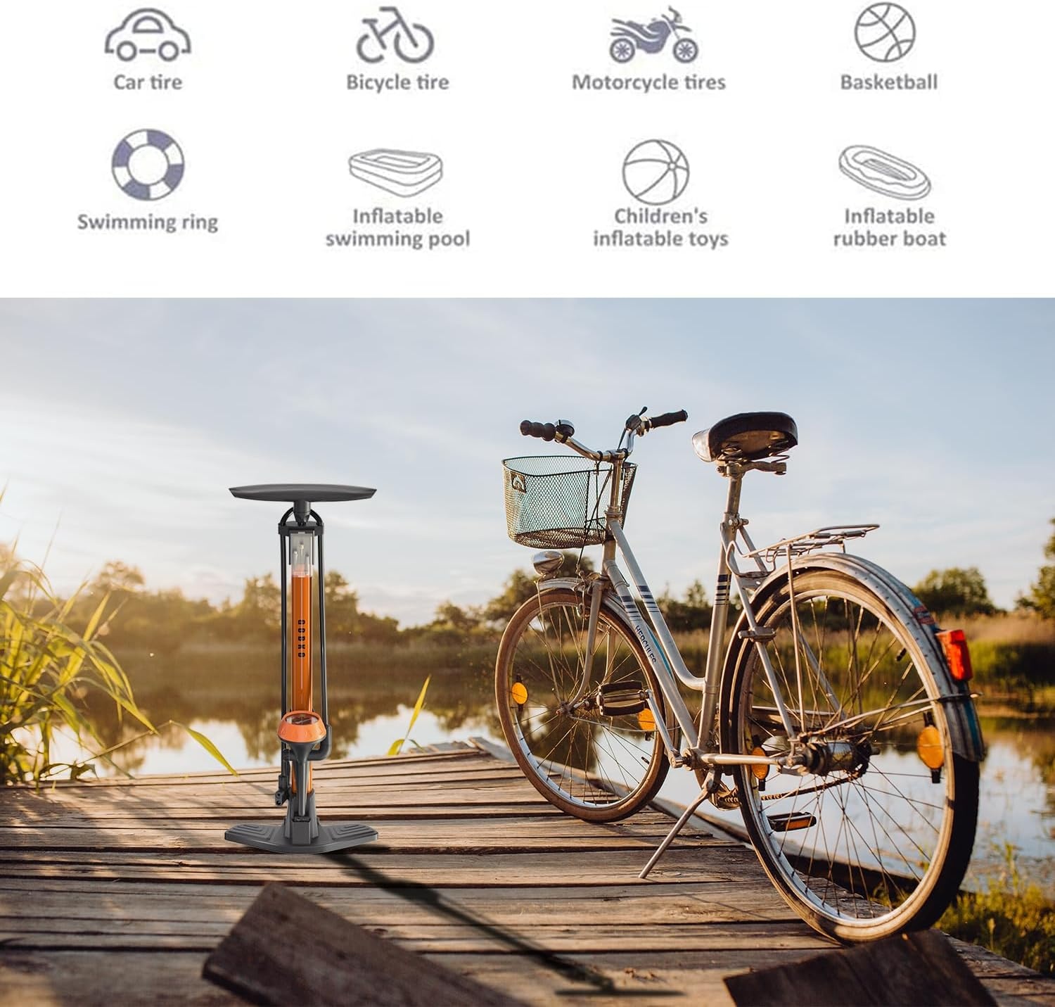 Staande Fietspomp met Manometer & 58% Korting | Hoge Druk 160 PSI | Racefiets/MTB