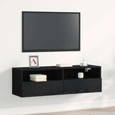 vidaXL TV Wandkast Zwart Eiken 100 x 30 x 30 cm Bewerkt hout