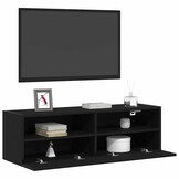 vidaXL TV Wandkast Zwart Eiken 100 x 30 x 30 cm Bewerkt hout