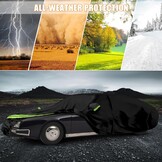 Car Cover Suitable for Citroen CX 1974-1991, waterproof full garage car cover with zipper door for snow, rain, all-weather protection