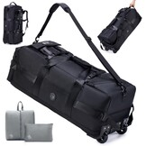 Reistas met wielen Groot 85L 3 IN 1 Handbagagetas met kofferorganizer 78x33x32cm Waterdichte Oxford-reisrugzak 3 rollen XL-rugzakkoffer met handgrepen voor reizen, weekendtas
