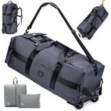 Reistas met wielen Groot 85L 3 IN 1 Handbagagetas met kofferorganizer 78x33x32cm Waterdichte Oxford-reisrugzak 3 rollen XL-rugzakkoffer met handgrepen voor reizen, weekendtas