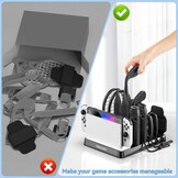 Switch Sports Accessoireset met organizer, compatibel met Switch/OLED, opslag voor Switch Sport Game accessoires, familiefeestpakket sportspelaccessoires, bundel voor Nintendo Switch en OLED, zwart