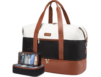 LOVEVOOK Reistas voor dames, sporttas, weekendtas, handbagage, tas voor vliegtuig, ziekentas, geboorte, kledingtas, reistas met toilettas, schoenenvak, 50x38x25cm, Reistas