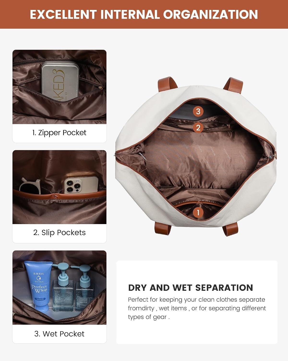 Ruime Weekendtas 56L - Handbagage Vliegtuig - Waterdicht met Schoenenvak - 60% Korting