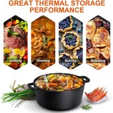 Overmont Gietijzeren pan in ‘Dutch Oven‘-stijl, gebruiksklaar, ingebrand, dubbelfunctie deksel/braadpan, voor keuken, camping, tuin barbecue, bakken en gasgrill