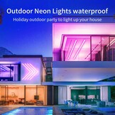 30m (2 Rolls 15m) Neon Rope Light, Flexible Led Lights Control with App/Remote, Multiple Modes, IP65 Outdoor Waterproof, Music Sync Light Strip for Bedroom - Maat 100FT-Led Neon Lights