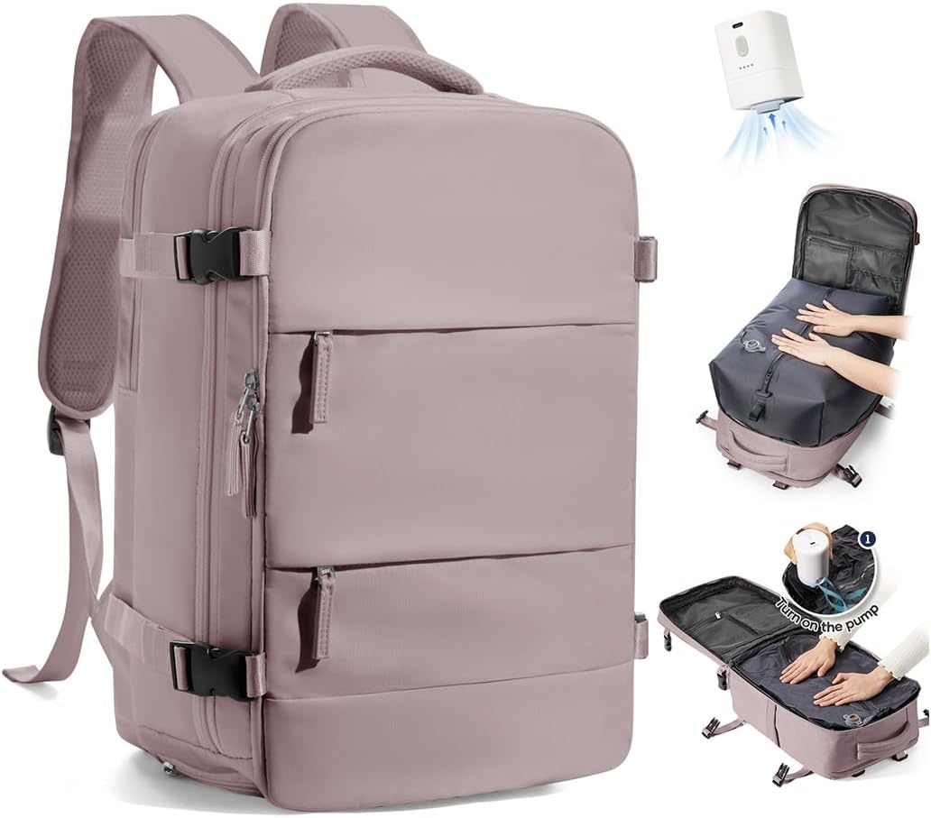 SZLX Vacuum Rugzak Carry-on Bagage Vrouwen, Airbag Rugzak Met Vacuüm Systeem Voor Reizen, Ryanair Travel Ruscksack Cabin Grootte Met Pomp Waterdichte Mannen Vacuüm Koffer