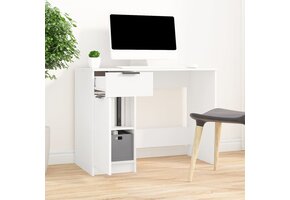 Bureau 100x50x75 cm Wit Bewerkt Hout - 58% Korting