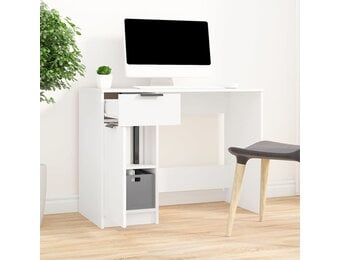 vidaXL Bureau 100x50x75 cm bewerkt hout wit