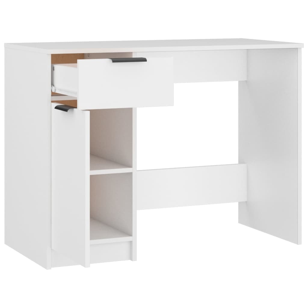 vidaXL Bureau 100x50x75 cm bewerkt hout wit