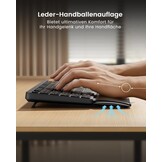 ProtoArc Wireless Keyboard and Mouse, KM60 Full Size Bluetooth Keyboard and Mouse Set with Wrist Rest, 2.4GHz + Dual Bluetooth, Rechargeable for Laptop, PC, Mac, Windows, QWERTY UK Format, Black