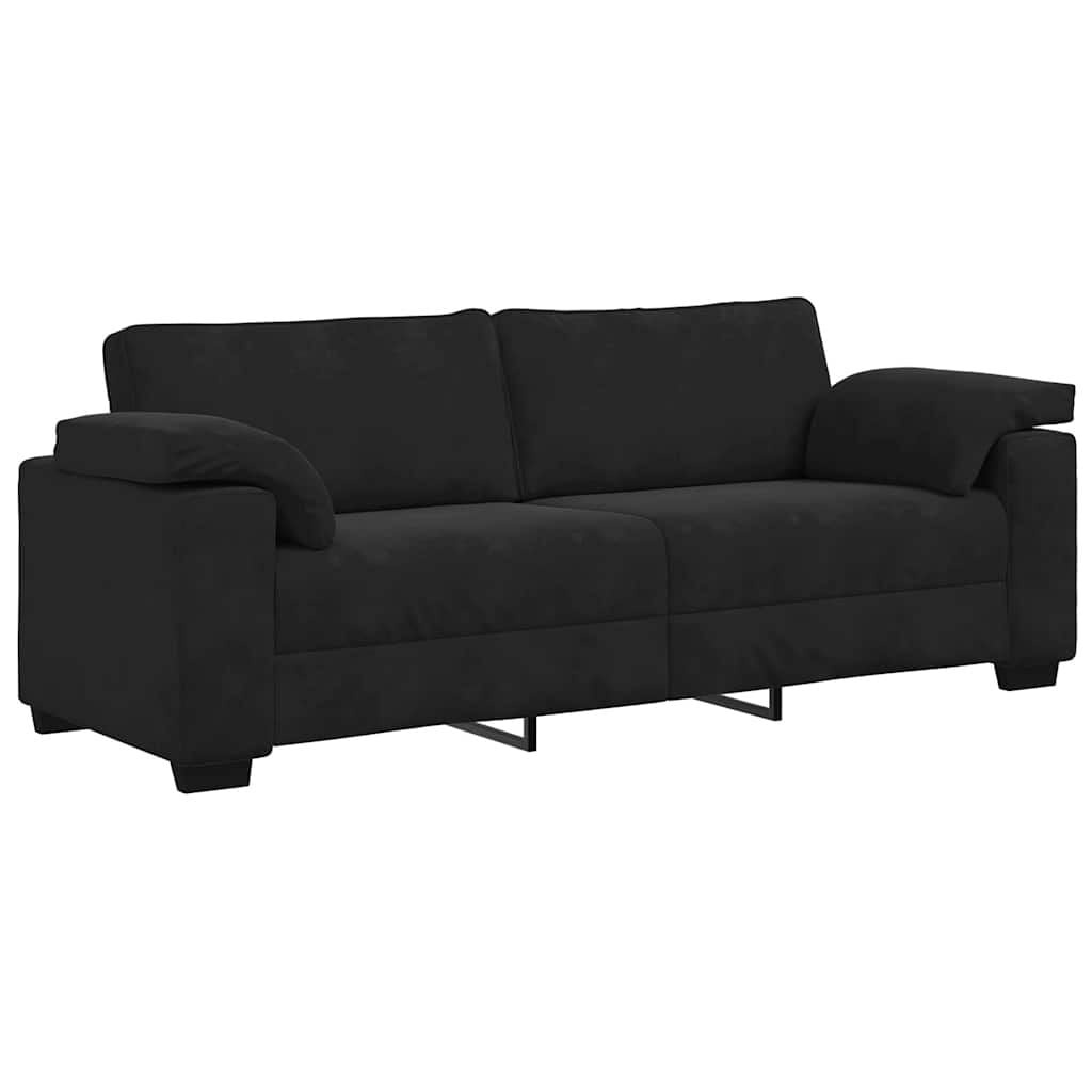 vidaXL 3-zitsbank 178 cm fluweel zwart