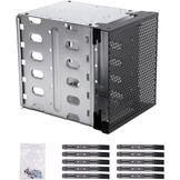 QOTSTEOS Harde schijfbehuizing intern, 3 x 5,25 inch tot 5 x 3,5 inch hot-swap SATA/SAS harde schijf, lade rek met ventilatorruimte