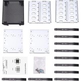 QOTSTEOS Harde schijfbehuizing intern, 3 x 5,25 inch tot 5 x 3,5 inch hot-swap SATA/SAS harde schijf, lade rek met ventilatorruimte