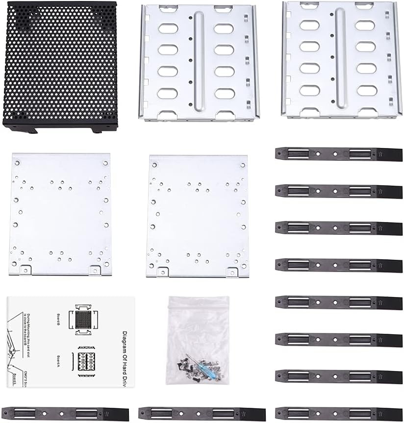 QOTSTEOS Harde schijfbehuizing intern, 3 x 5,25 inch tot 5 x 3,5 inch hot-swap SATA/SAS harde schijf, lade rek met ventilatorruimte