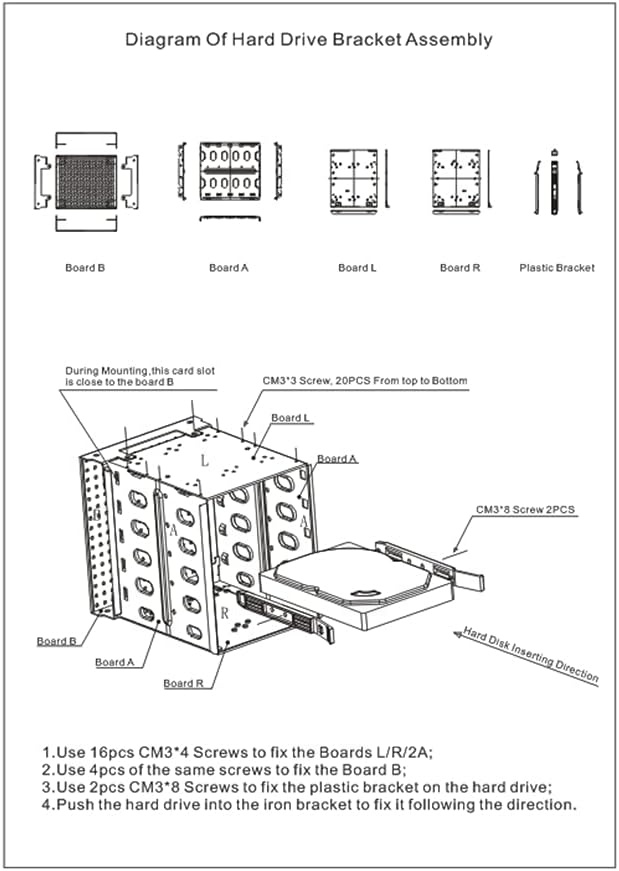 QOTSTEOS Harde schijfbehuizing intern, 3 x 5,25 inch tot 5 x 3,5 inch hot-swap SATA/SAS harde schijf, lade rek met ventilatorruimte