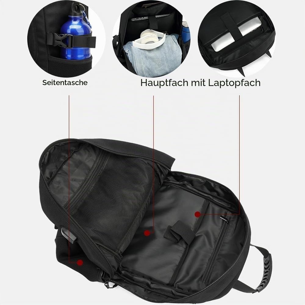 Reisrugzak Zwart 60L Waterbestendig met Laptopvak & Natvak (46% Korting)