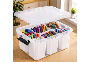 Opbergdoos Organizer Transparant 6 Vakken met Korting