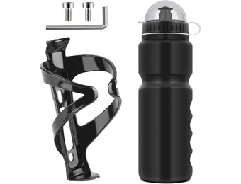 Ainiv Bicycle Bottle Holder, Bicycle Bottle Holder with 750ml BPA Free Bottle, Bike Bottle Holder, Catchhook, Lightweight Bottle Holder Set for Road Bikes, Mountain Bikes, Essential for Riding