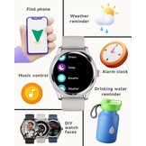 TOOBUR Smartwatch Beige 1.38 inch - Bellen - Hartslagmeter - IP68 Waterdicht
