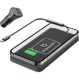 Draadloze Autolader 15W Snelladen, 2x USB-C PD 20W, Antislip, Incl. 20W Adapter (58% Korting)