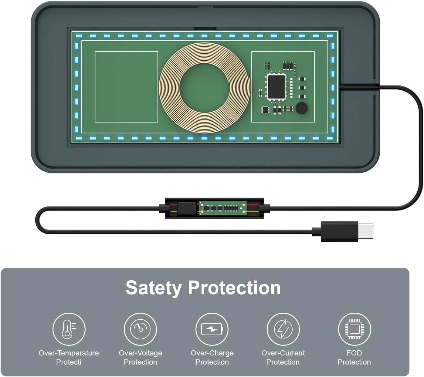 Draadloze Autolader 15W Snelladen, 2x USB-C PD 20W, Antislip, Incl. 20W Adapter (58% Korting)