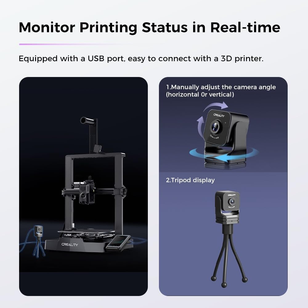 Creality Officiële Nebula-camera, 24-uurs bewaking, automatische time-lapse-video-creatie, compatibel met Sonic Pad/Nebula Pad/Ender 3 V3 KE/CR 10