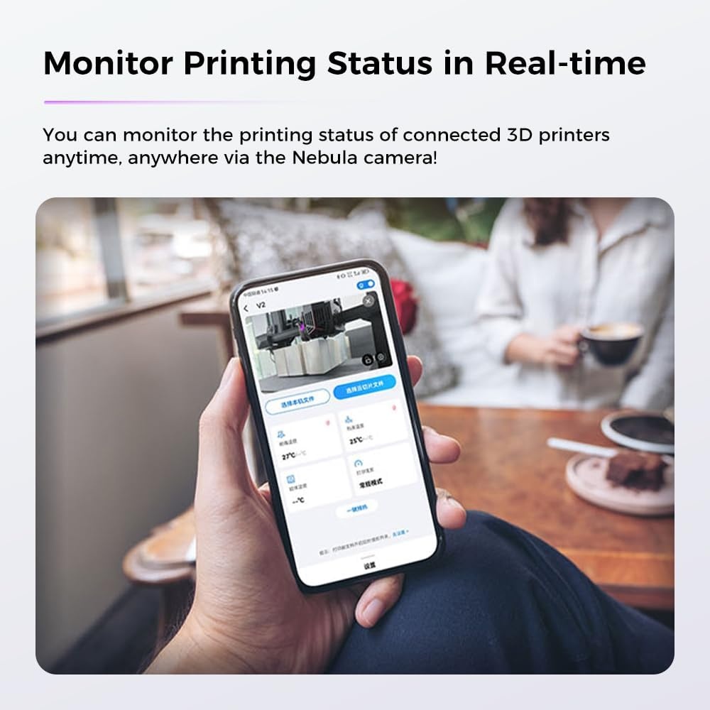 Creality Officiële Nebula-camera, 24-uurs bewaking, automatische time-lapse-video-creatie, compatibel met Sonic Pad/Nebula Pad/Ender 3 V3 KE/CR 10