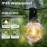 Lichtsnoer Buiten 60m met 100+4 G40 LED lampen Warmwit IP45 Waterdicht Onbreekbaar Aansluitbaar voor Tuin Terras Balkon