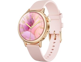 TOOBUR Petite Smart Watch voor dames, kleine pols, 37 mm AMOLED Smartwatch, compatibel met Android en iOS, fitnesstracker met stappen/slaap/HR-monitor, elegant verpakt, mooi cadeau voor vrouwen, roze