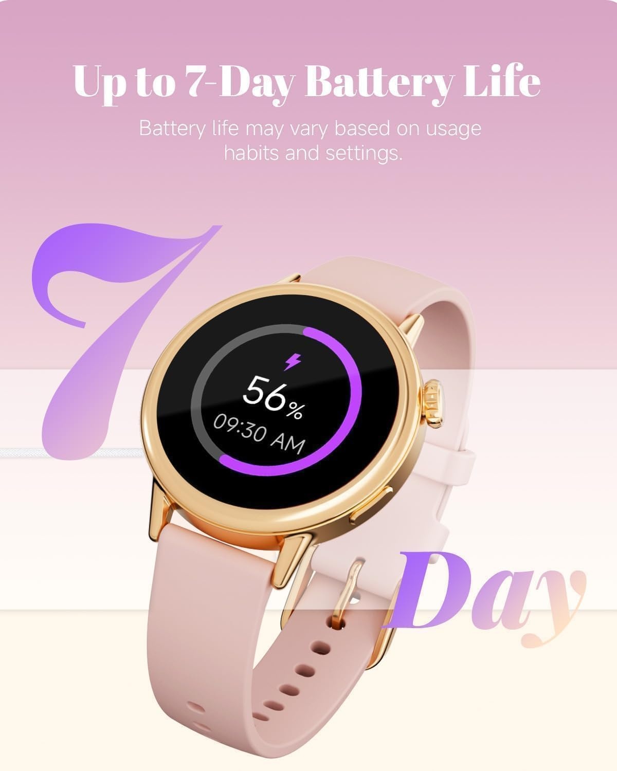 TOOBUR Petite Smart Watch voor dames, kleine pols, 37 mm AMOLED Smartwatch, compatibel met Android en iOS, fitnesstracker met stappen/slaap/HR-monitor, elegant verpakt, mooi cadeau voor vrouwen, roze