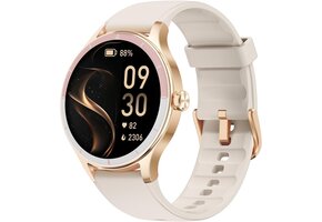 Smartwatch Dames Beige | Android/iOS | Bellen, Meldingen, Fitness | 40% Korting