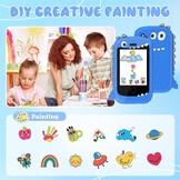 PTHTECHUS Kindersmartphone 2,8 inch met Touchscreen - Zwart
