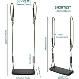 Outdoor schommelzitset, kunststof, antislip, voor kinderen en volwassenen, met verstelbaar touw en 4 karabijnhaken, voor binnen en buiten, tuinschommel, 2 stuks, zwart/272 kg capaciteit
