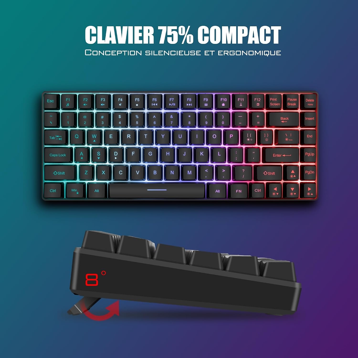Gaming Toetsenbord & Muis Set AZERTY TKL - 29% Korting