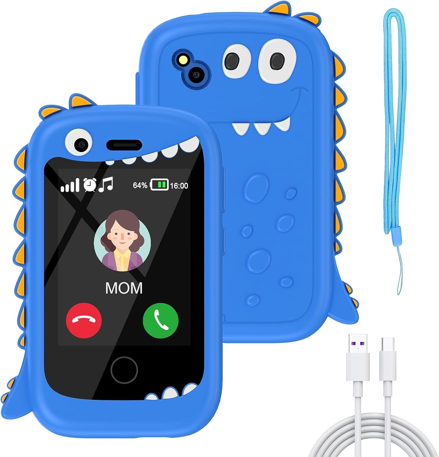 PTHTECHUS Kindersmartphone 2,8 inch met Touchscreen - Zwart