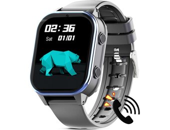 PTHTECHUS 4G GPS Smartwatch voor Kinderen - 1.85 inch - Zwart
