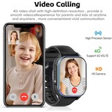 PTHTECHUS 4G GPS Smartwatch voor Kinderen - 1.85 inch - Zwart