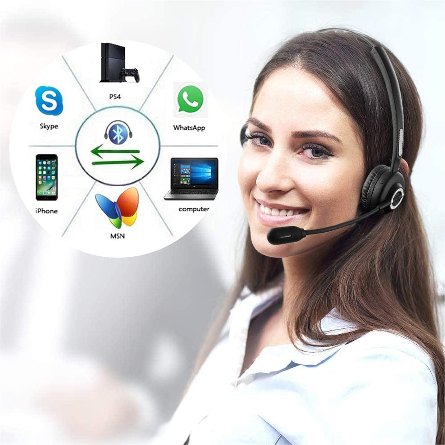 Draadloze Bluetooth Headset V5.0 - Handsfree met Ruisonderdrukking (58% Korting)